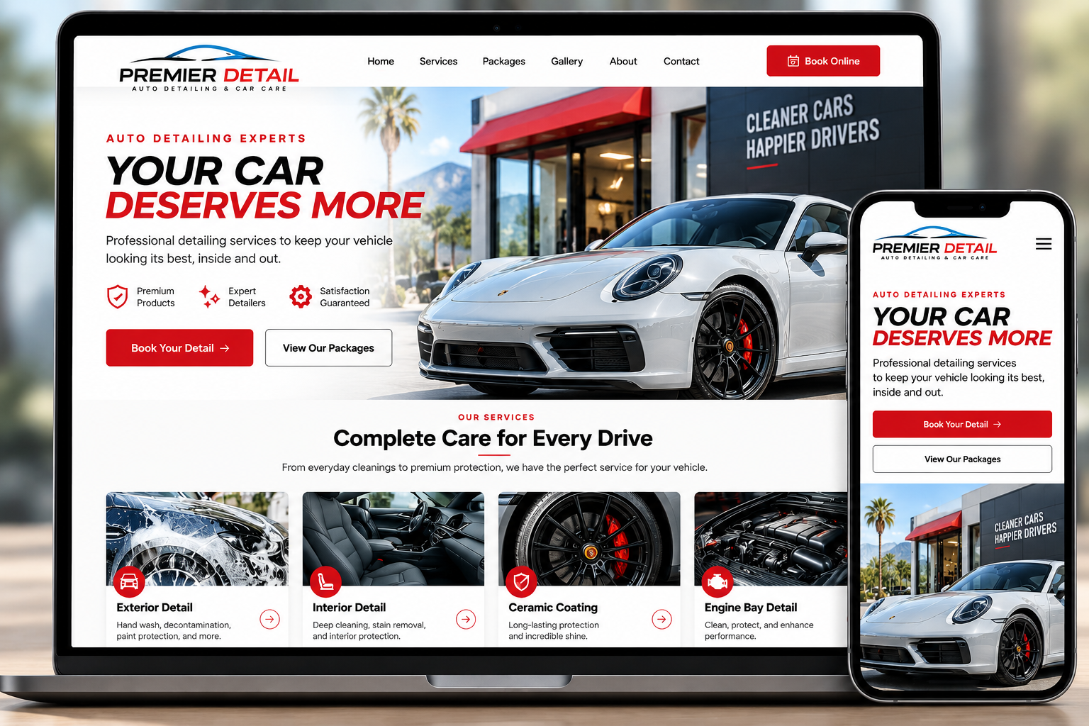 Auto detailing website demo designed by BuildSite AI